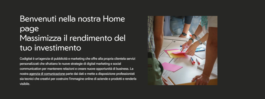 Benvenuti nella nostra Home page